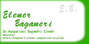elemer bagameri business card