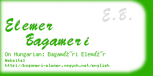 elemer bagameri business card